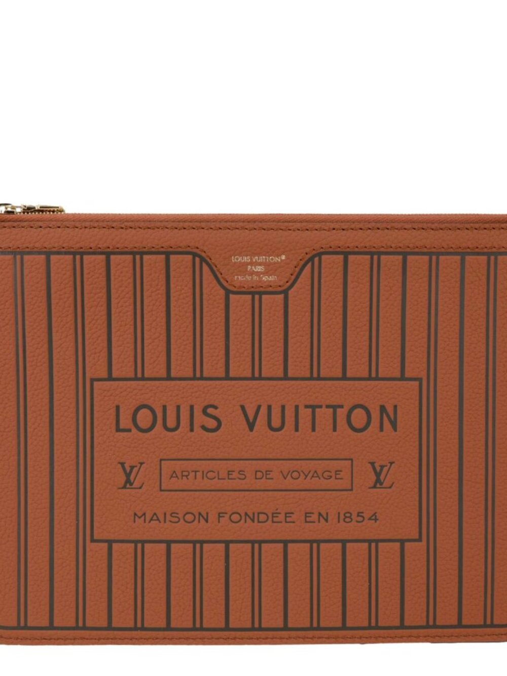 Louis Vuitton  Neverfull Inside Out MM Calfskin Leather Pochette Brown
